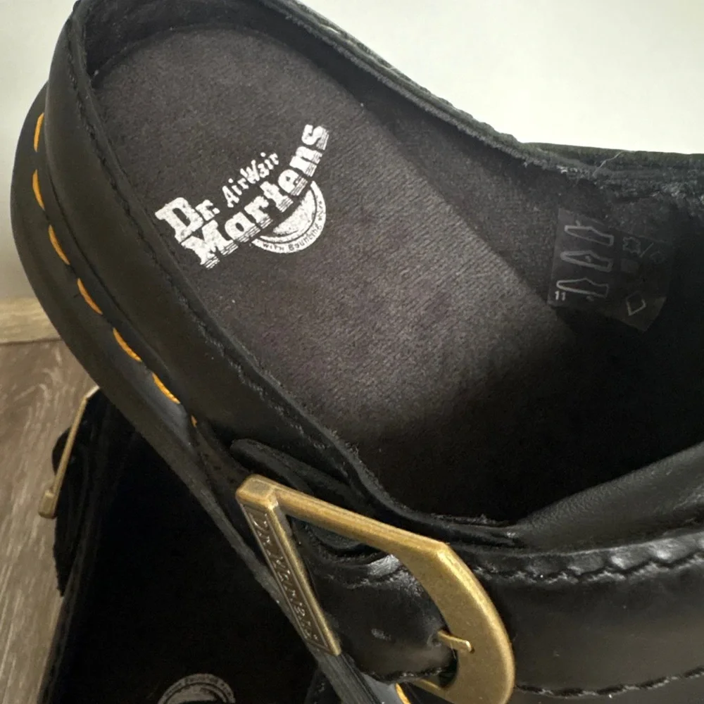 Dr. Martens Black Leather Mules with Gold Buckle and preowned 🖤🖤🖤 - Picture 8 of 8